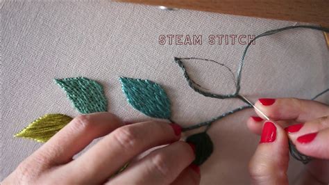 embroidery leaf stitch|leaf filling embroidery stitches.